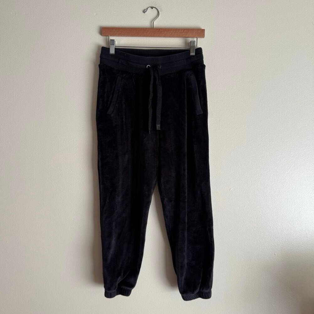 Athleta Black Velour Velvet Cozy Karma Jogger Sweatpants Small